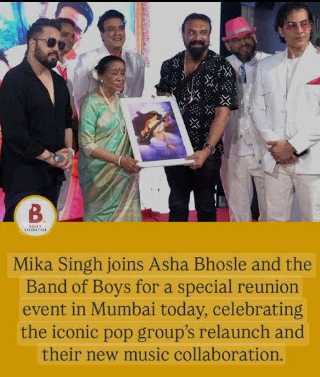 MaitriKatt44121's tweet image. Mika Singh, Asha Bhosle &amp;amp; Band Of Boys for special reunion event in Mumbai today.

#MikaSingh 
#AshaBhosle 
#iconicpopgroup 
#Mumbai