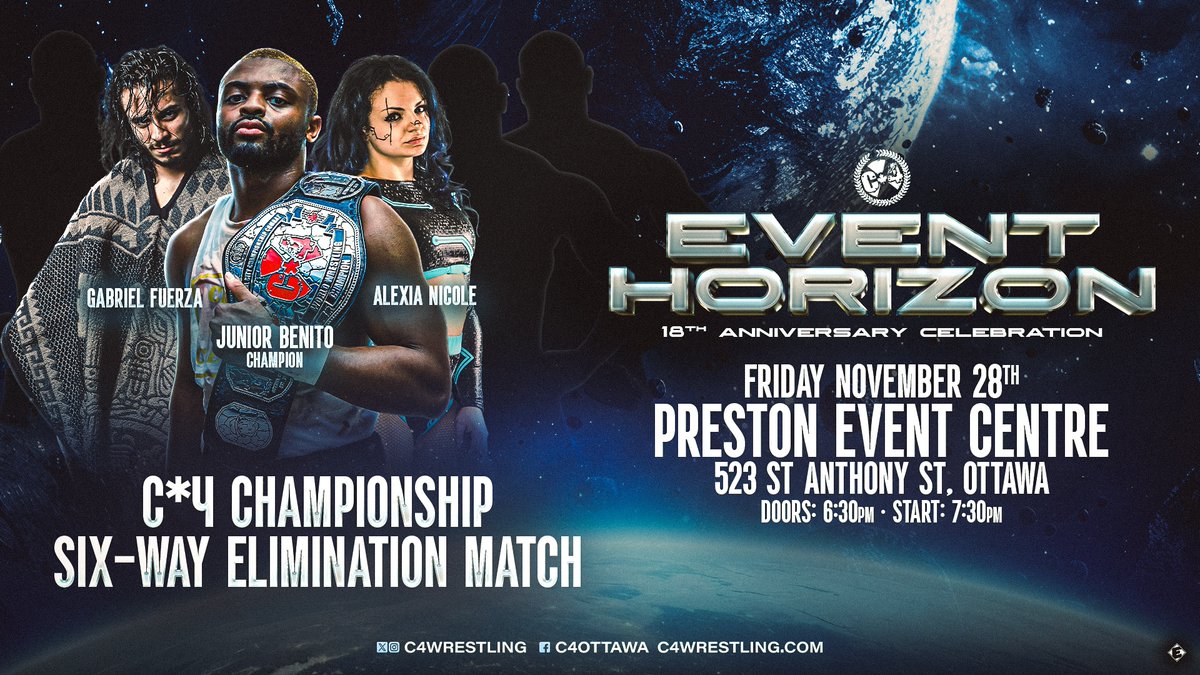 Your first two challengers are set for November 28th...
The winners of last month's T.A.G tournament, <a href="/FuerzaLives/">El Diablo 👹</a> and <a href="/ItsAlexiaNicole/">Alexia Nicole</a> step up to both challenge <a href="/JuniorBenit0/">“Big Boy” Junior Benito</a>!

Do not miss this show!!  Tickets are moving quickly, don't wait : C4EventHorizon.Eventbrite.com