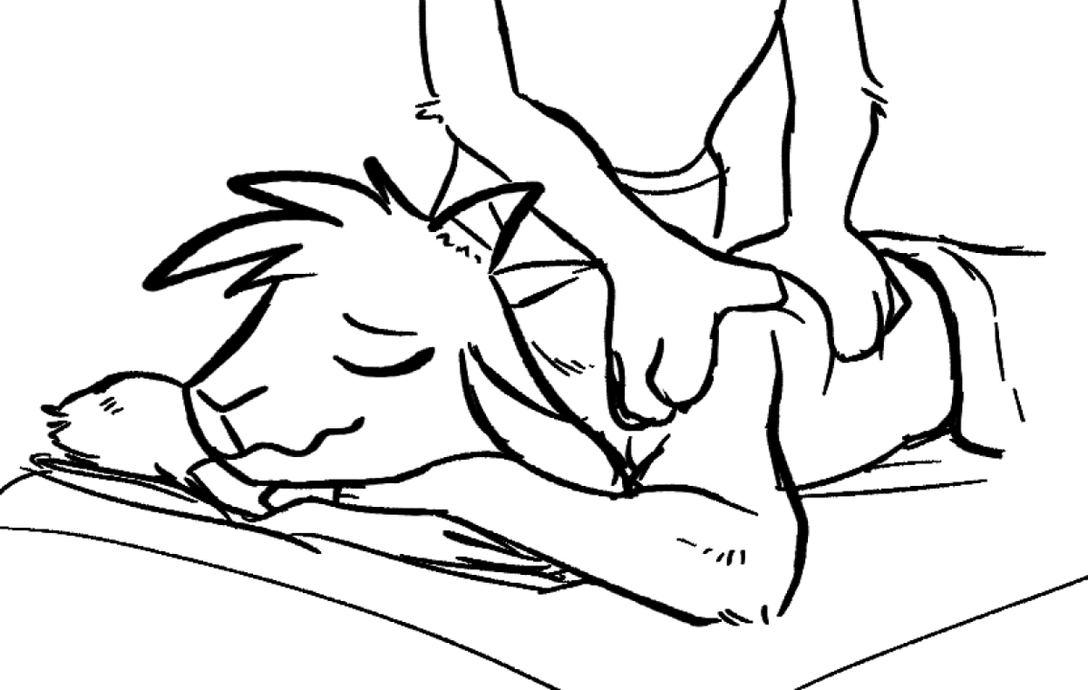 drew him getting a back massage due to how much he's carrying this account