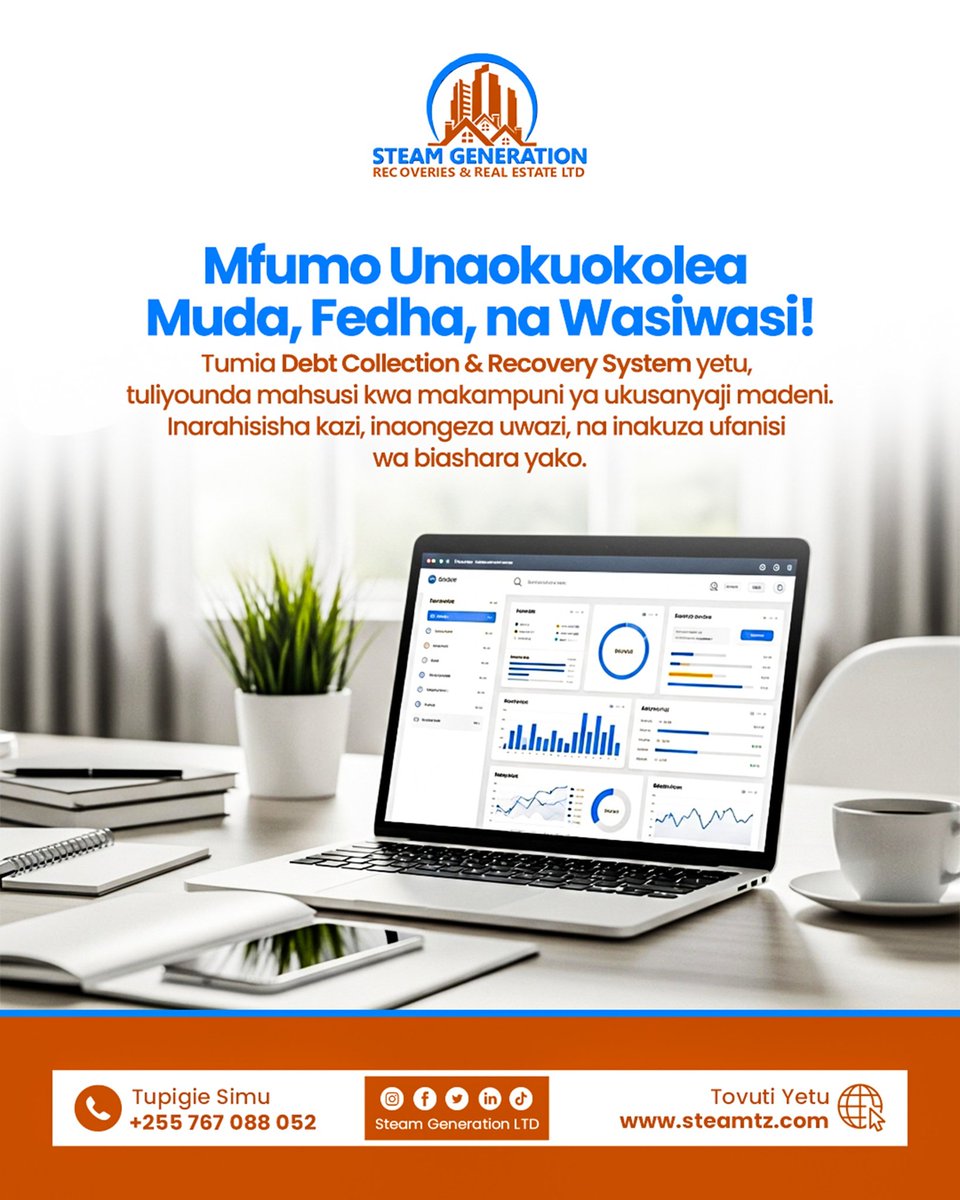steamgenltd's tweet image. ⏰ Okoa muda, fedha, na wasiwasi!

Mfumo wa Debt Collection &amp;amp; Recovery kutoka Steam Generation unarahisisha ufuatiliaji wa madeni, unaongeza uwazi na ufanisi wa biashara yako. 

Jiunge nasi leo!

#SteamGeneration #DebtCollection #DigitalSolutions #BusinessGrowth #UfanisiKazini