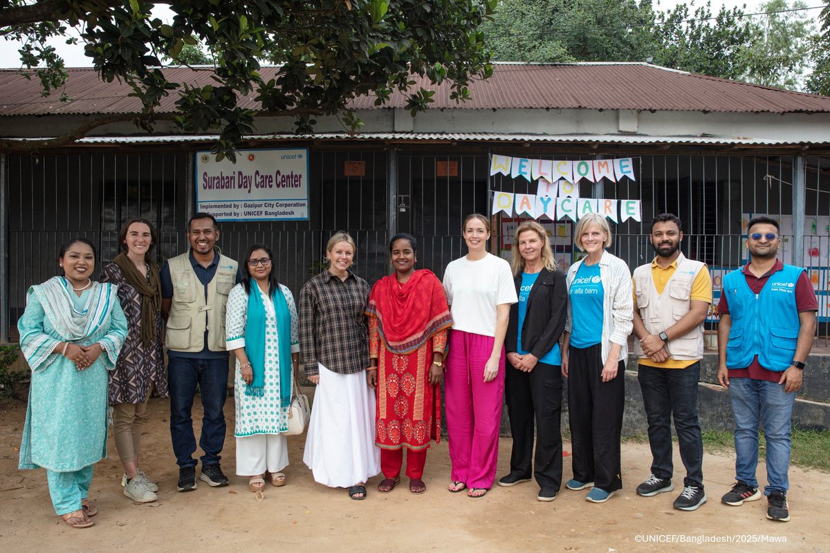 UNICEFBD's tweet image. .@UNICEF appreciates Gina Tricot for their continued commitment to children in Bangladesh. Together, we are promoting community-based childcare, supporting working mothers, and helping young children receive the care, nutrition, and early learning they need to thrive.