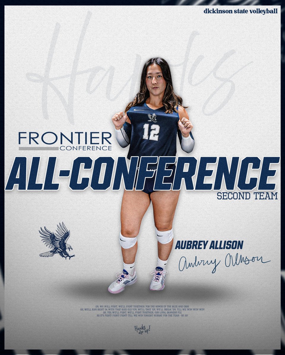 BlueHawkVB's tweet image. Aubrey Allison has been named Frontier Conference All-Conference Second Team!

#HawksAreUp