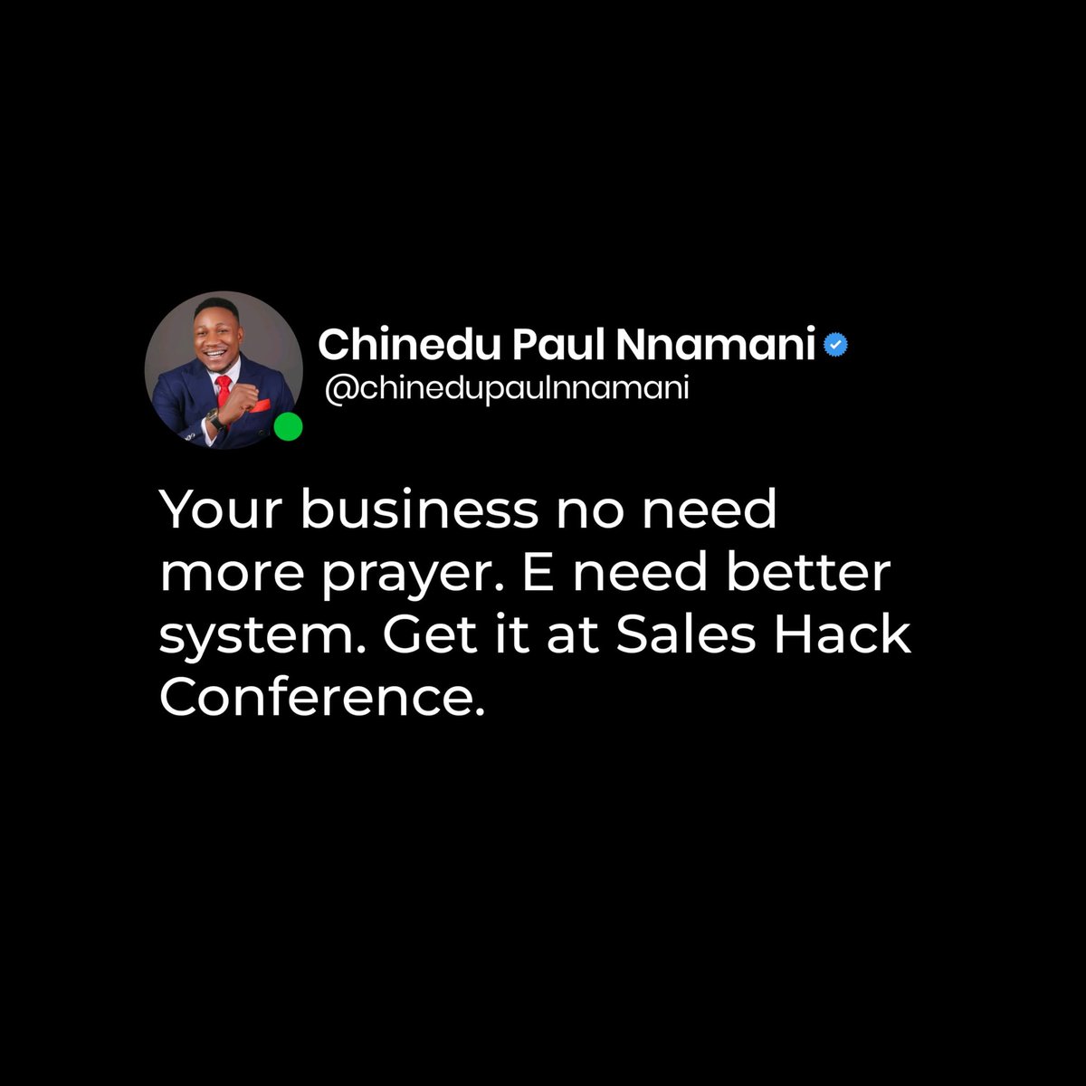 _saleshack's tweet photo. As e dey hot!🔥
We no come play 4 Sales Hack Conference this year oh! https://t.co/aYgm8DwLVg