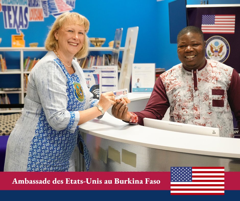 Bonne nouvelle ! Le American Center Ouagadougou rouvre ses portes avec de nouveaux horaires ! Venez lire, apprendre, échanger et participer à nos programmes éducatifs et culturels. Nous avons hâte de vous revoir !
⏰Horaires d’ouverture : Mardi au jeudi, de 09h à 16h – vendredi,