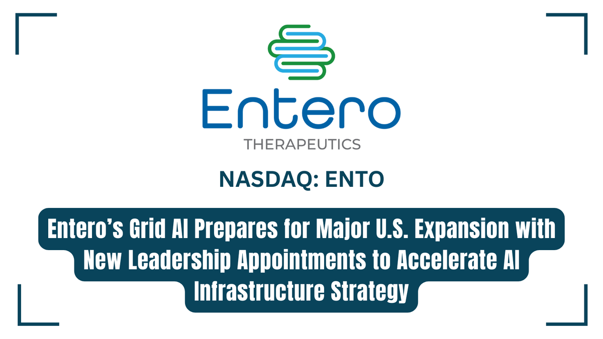 Entero's Grid AI Prepares for Major U.S. Expansion with New Leadership Appointments to Accelerate AI Infrastructure Strategy bit.ly/43uRmjI 

#GridAI #AI #ArtificialIntelligence @EnteroThera $ENTO