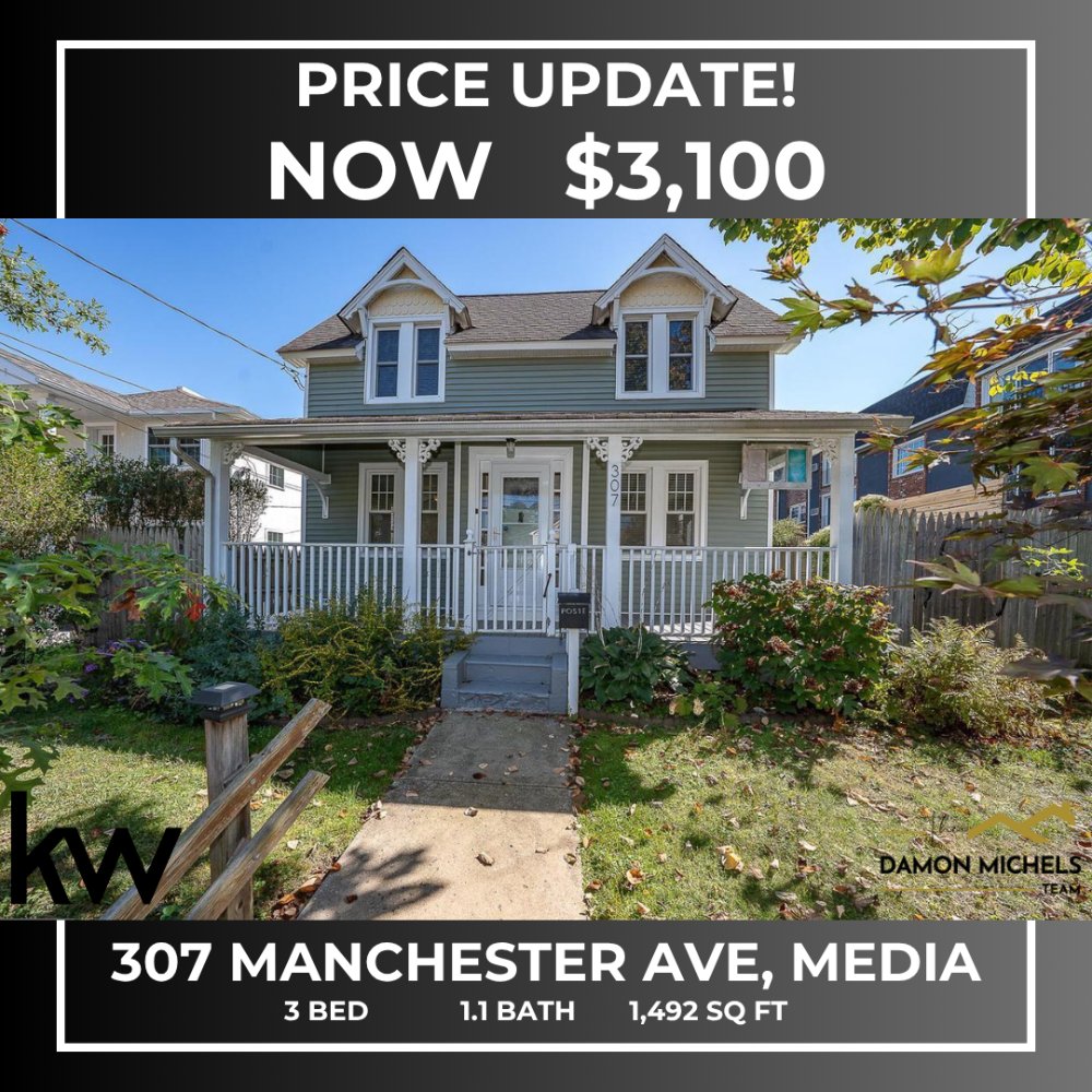 DamonMichels's tweet image. 📉 Price Improved! 📍307 Manchester Ave, Media
Spacious, updated, and perfectly located near shops and dining. This beautiful rental is now available at an even better price! 
#PriceImproved #MediaPA #ForLease #PhillySuburbs #DreamHome #TheDamonMichelsTeam #KWMainLine