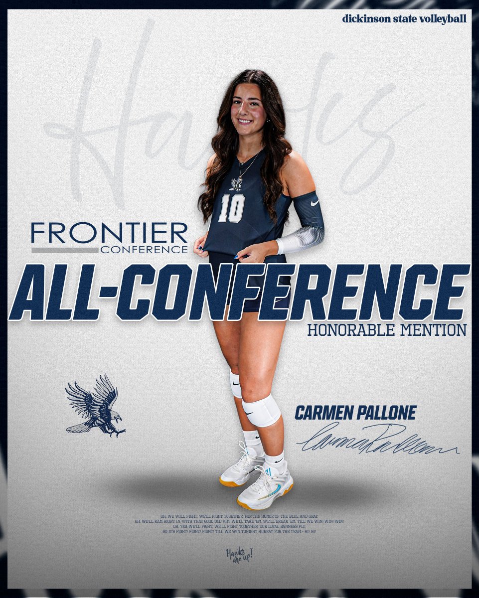 BlueHawkVB's tweet image. Carmen Pallone has been named Frontier Conference All-Conference Honorable Mention!

#HawksAreUp