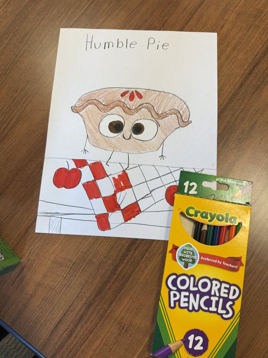 MandiKMartinez's tweet image. Sometimes you just have to enjoy an amazing new book! We are building the love of reading and learning idioms with the newest book in the Food Group Series, The Humble Pie! @BburgCougars did a directed draw to create their own pies after reading! @IrvingLibraries @IrvingISD