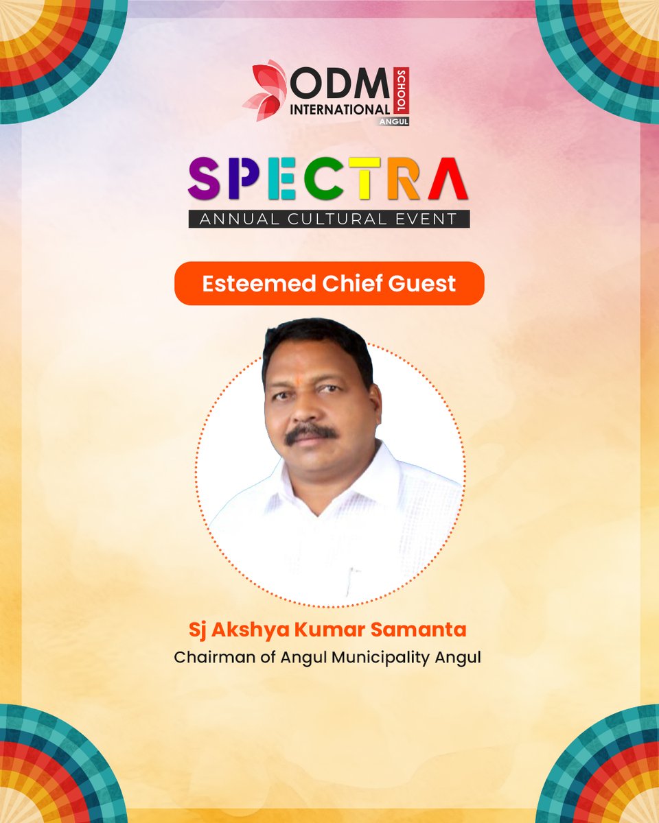 ODM_Intl_Ang's tweet photo. 🏛️ A Day of Honour &amp; Inspiration 🏛️
We were honoured to host Sj. Akshya Kumar Samanta, Chairman of Angul Municipality, as the Esteemed Chief Guest at SPECTRA — ODM International School, Angul.🌿🌟
#SPECTRA #ODMInternationalSchoolAngul #ChiefGuest #CommunityLeadership https://t.co/7AxQl9yMpW