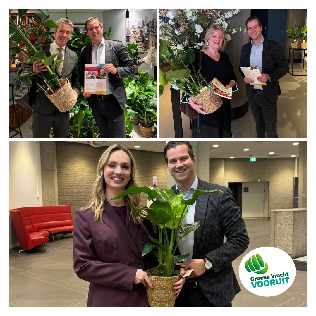 De nieuwe Tweede Kamerleden zijn geïnstalleerd in Den Haag.  Onze lobbyist <a href="/VerdoesWj/">Willem-Jan Verdoes</a> heeft samen met collega <a href="/LiviaHendriks/">Livia Hendriks</a> van <a href="/PlantumNL/">Plantum</a> de Kamerleden persoonlijk een kamerplant overhandigd om ze succes te wensen. Want een kamerplant heeft een luchtzuiverende werking die
