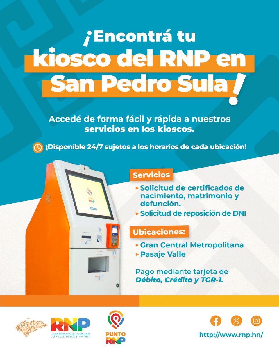 📍 ¡Ubicá los kioscos del RNP en San Pedro Sula!