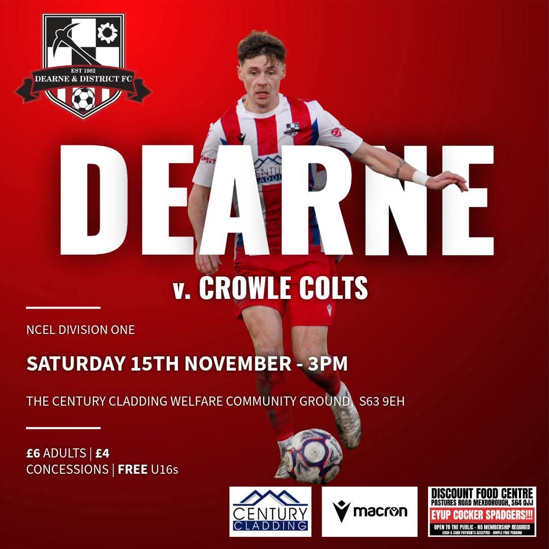 With no Premier League games this weekend &amp; all local professional clubs either not playing or being away, we have the perfect solution! 

This Saturday, we welcome <a href="/CrowleColtsFC/">Crowle Colts FC | Est 1992</a> to the Century Cladding Community Welfare Ground.

Spend your afternoon with us! 

#wadadaw | #NCEL