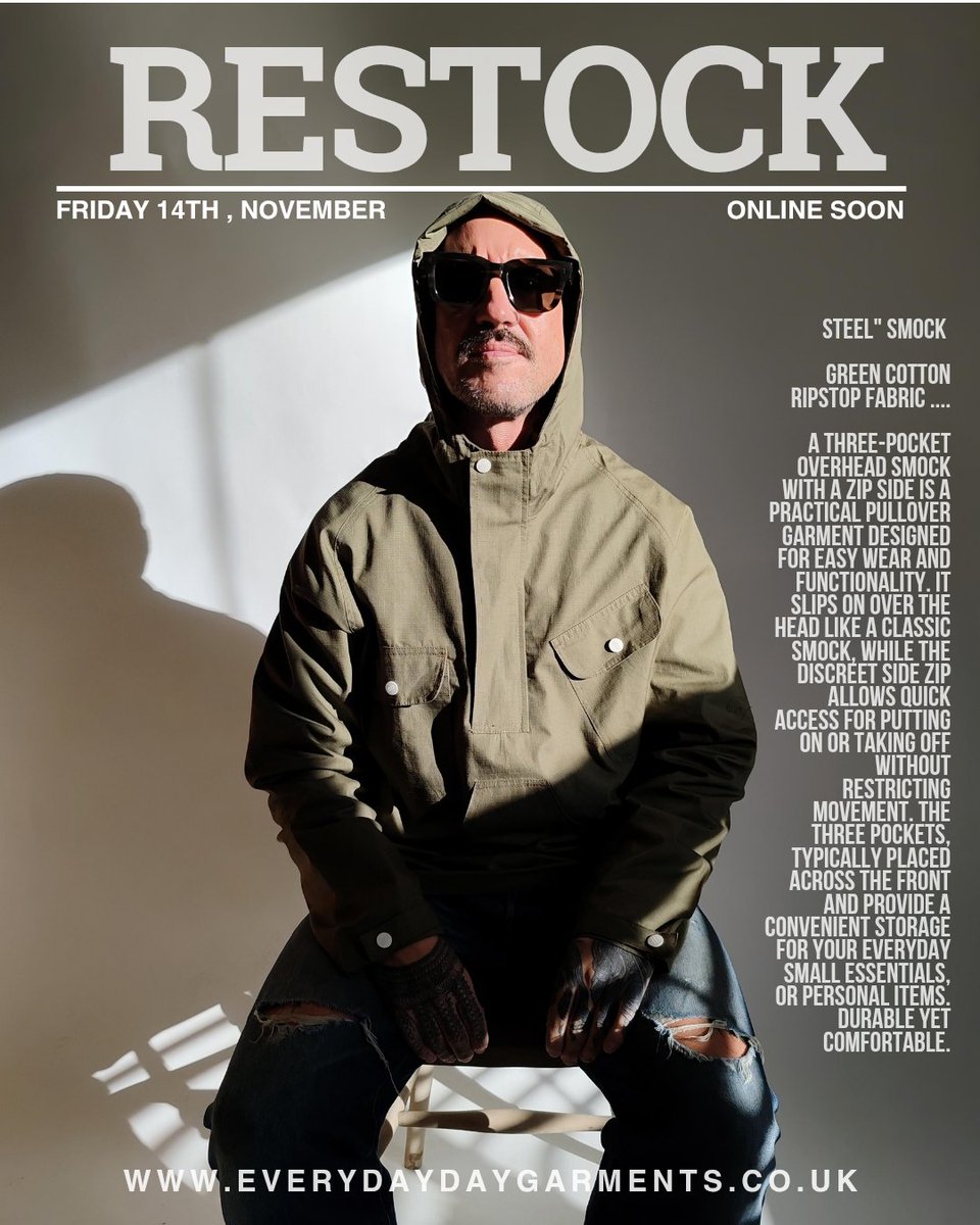 Coming Soon....
Everyday Garments Steel Smocks 
Made To Stand Out