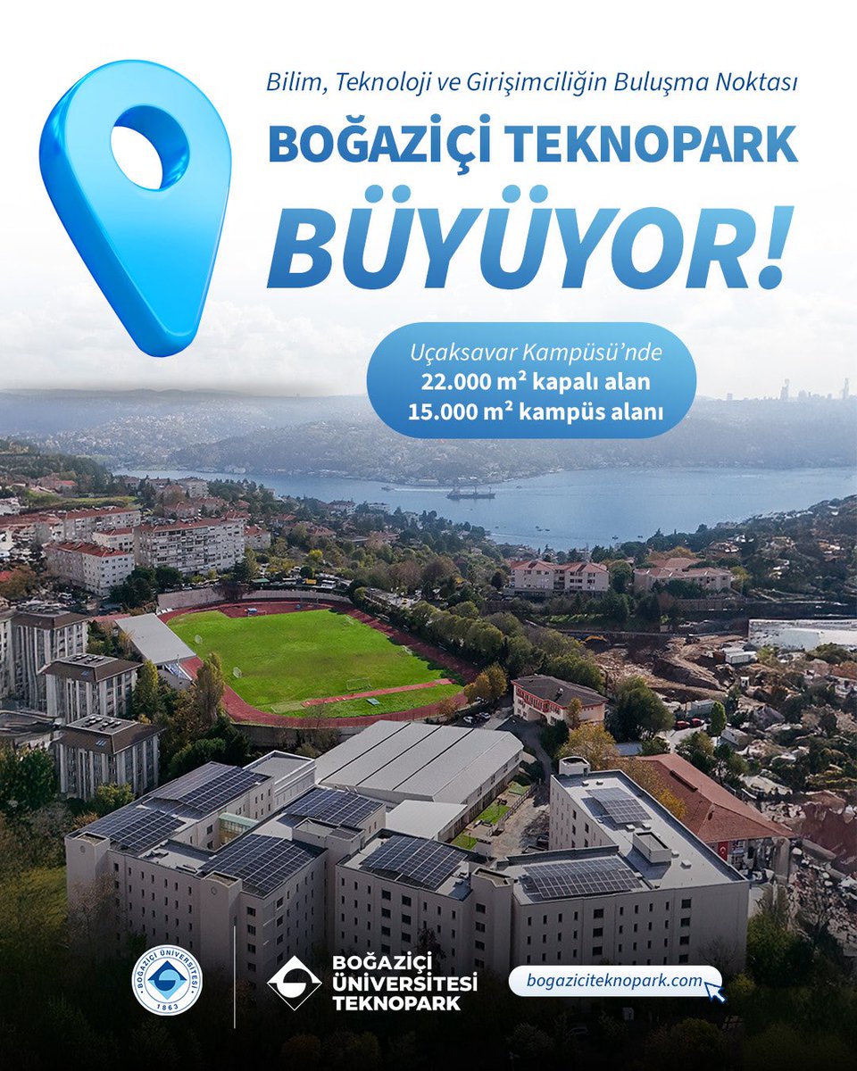 📢 Boğaziçi Teknopark Büyüyor! 🚀

Boğaziçi Üniversitesi, Türkiye’nin teknoloji ve girişimcilik ekosisteminde yeni bir dönemi başlatıyor. Uçaksavar Kampüsü’nde hayata geçirilen yeni teknopark alanı,
🏢 22.000 m² kapalı alanı ve
🌳 15.000 m² yerleşkesiyle
Türkiye’nin en büyük