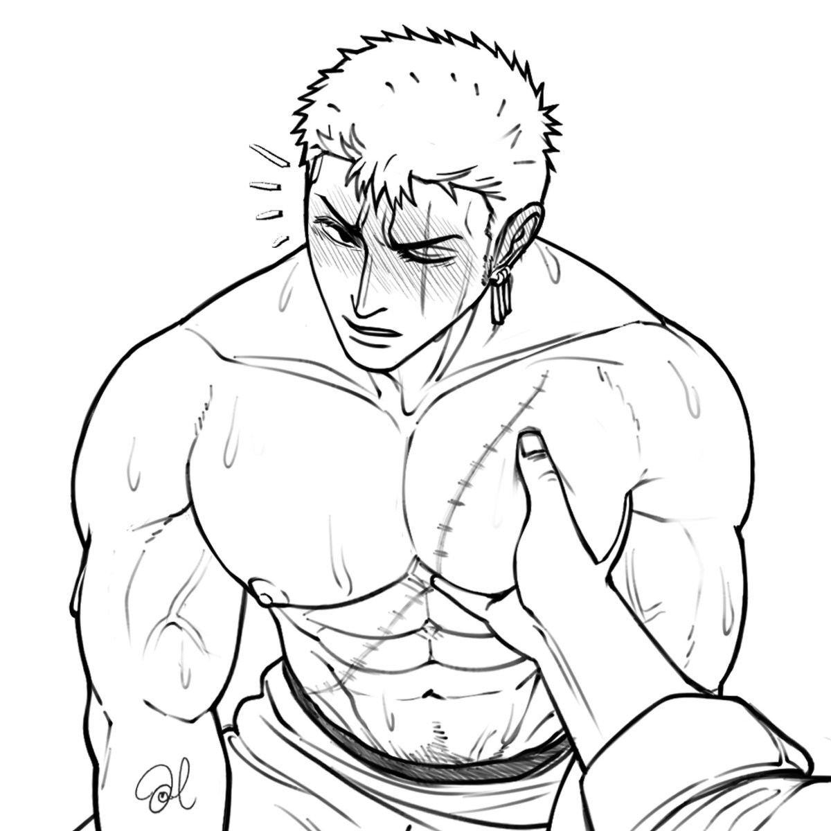 Zoro💚: …What?
Sanji💛: Plump. Like a ham.
Zoro💚: Huh. Thought you said I wasn’t that appetizing.
Sanji💛: Not when you’re injured, idiot. (¬_¬ )
 
#zosan