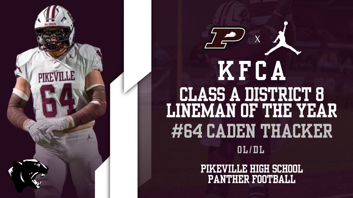 𝓒𝓵𝓪𝓼𝓼 𝓐 𝓓𝓲𝓼𝓽𝓻𝓲𝓬𝓽 8 𝓛𝓲𝓷𝓮𝓶𝓪𝓷 𝓸𝓯 𝓽𝓱𝓮 𝓨𝓮𝓪𝓻

Congratulations to Senior #64 Caden Thacker on being named the Lineman of the Year for Class A District 8 by the KFCA. 

#CenturyClub #ForTheCity #HailPikeville 🐾