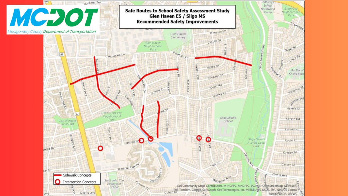 🚸TONIGHT🚸
In-Person Public Meeting about the Glen Haven ES and Sligo MS Safe Routes to School Safety Improvement Project
🗓️Thursday, Nov.13, 2025
🕰️7:00pm–8:30pm
📍Glen Haven ES 10900 Inwood Ave in #WheatonMD
▶️ow.ly/Kbe650XpE6k <a href="/MCPS/">MCPS</a> <a href="/MCPSEspanol/">MCPS en Español</a> <a href="/VisionZeroMC/">Mont Co Vision Zero</a>