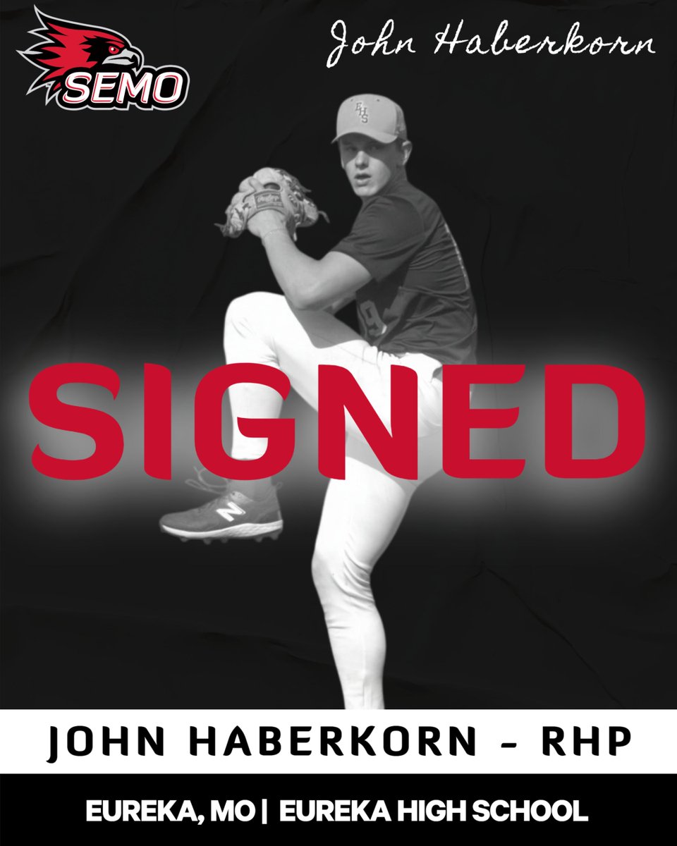 SIGNED ✍️ 

Adding to the staff, RHP John Haberkorn will join the Redhawks in 2027 by way of Eureka, Missouri‼️

Welcome to SEMO, John!

#FeelinRowdy