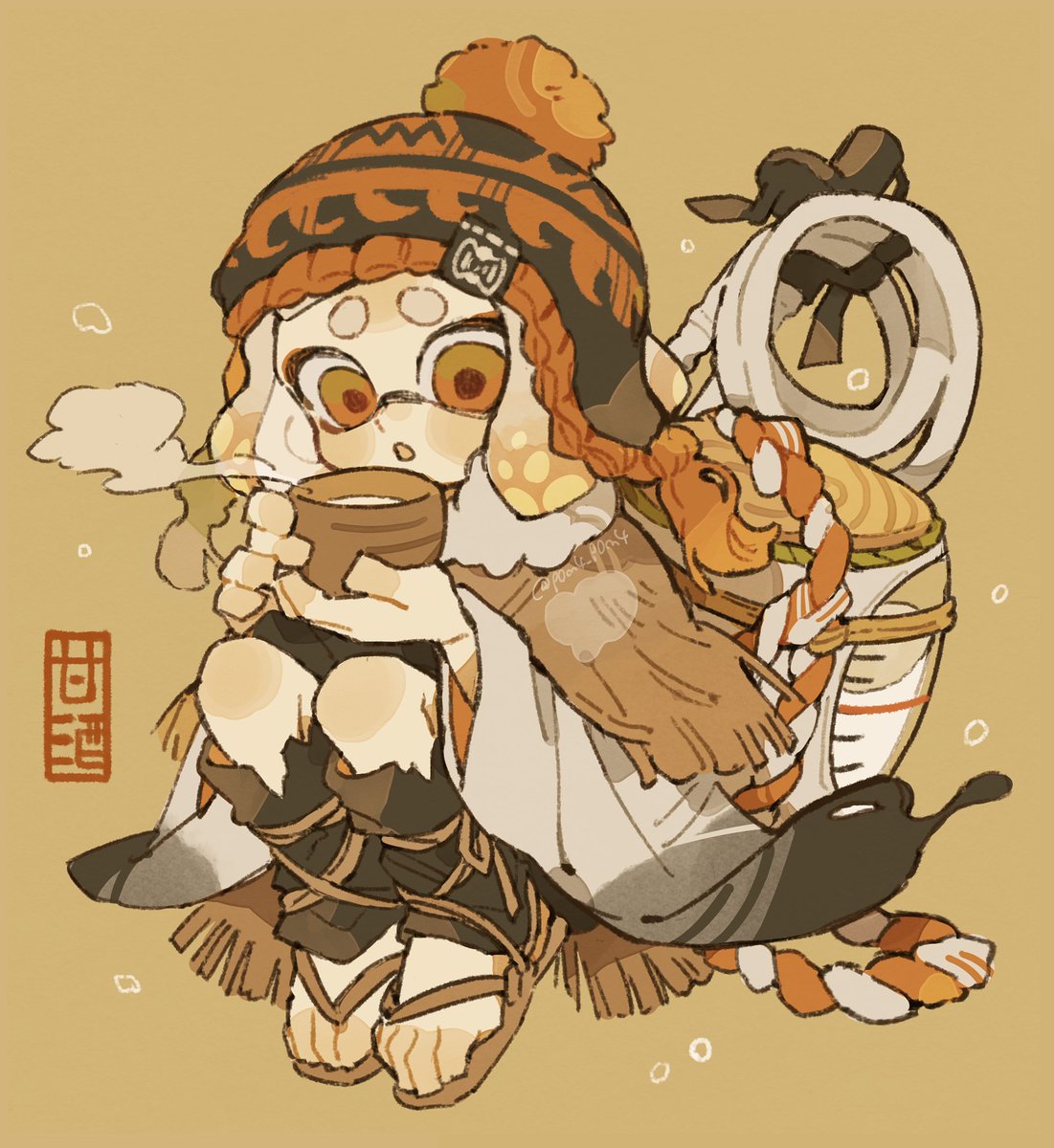 p0m4_p0m4's tweet photo. さむいくにの🦑🐙 https://t.co/t1oRMuSLP1