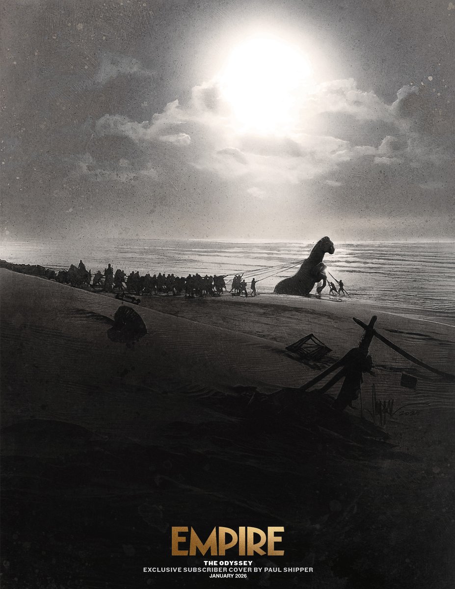 This month’s #TheOdyssey subscriber cover – showing warriors hauling the horse towards Troy – is illustrated by Paul Shipper.