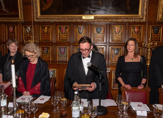 middletemple's tweet image. Last night&apos;s Reader&apos;s Feast celebrated our Autumn Reader Master Matthew Weait. 

Master Weait, thank you so much for your enormous contribution to the Inn&apos;s educational heritage, including introducing hundreds of students to the Treasurer to be Called to The Bar.