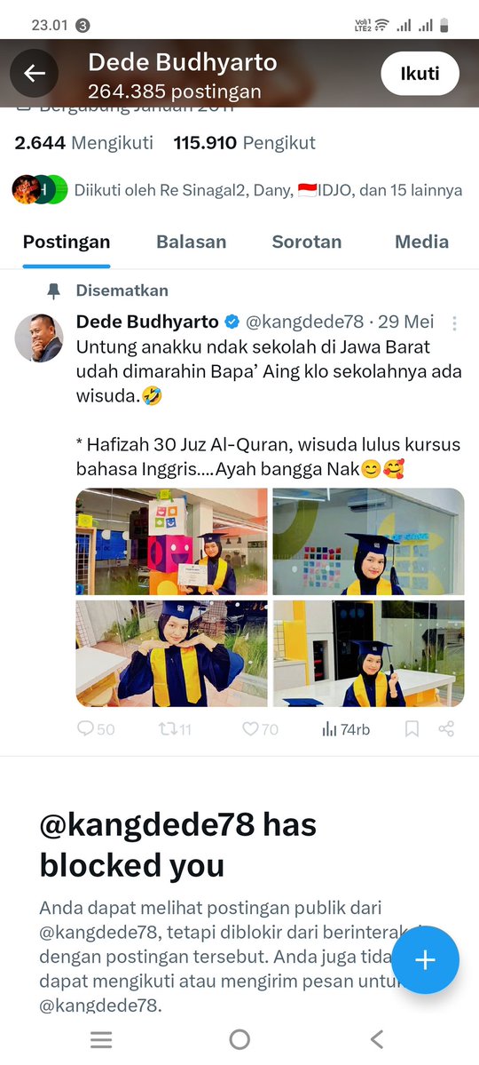 Duluuu..biasa beda.. 
Setelah keterusan n di koreksi,, 
Ntuuh orang,, keki n blokir inyong