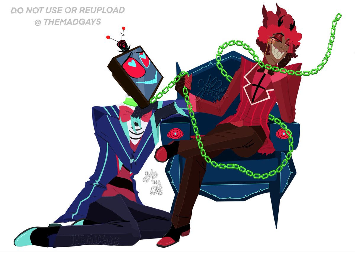 themadgays's tweet photo. #TopAlWeek Day 3: Contract Owner 
 
A lil sfw snack 
I fully believe this was in the cards for Alastor lol
#radiostatic #radiosilence #hazbinhotel #voxal 
@TopAlastorWeek https://t.co/kqp4n1E0qu