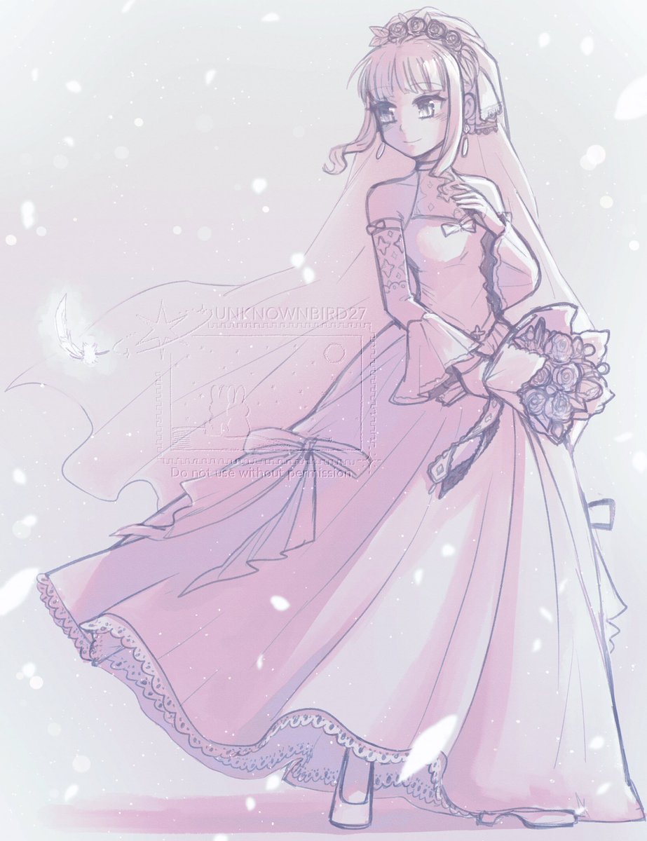 Kofi sketch comm of Cornet Espoir in her wedding dress for <a href="/whom128/">who</a> !