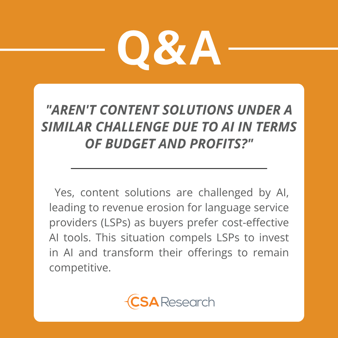 Discover how investing in AI and transforming service offerings can help LSPs not only survive but thrive in the post-localization era.

👉 Contact us at hubs.li/Q03SNW-y0 to learn more about how we can help you navigate these changes and seize new opportunities!