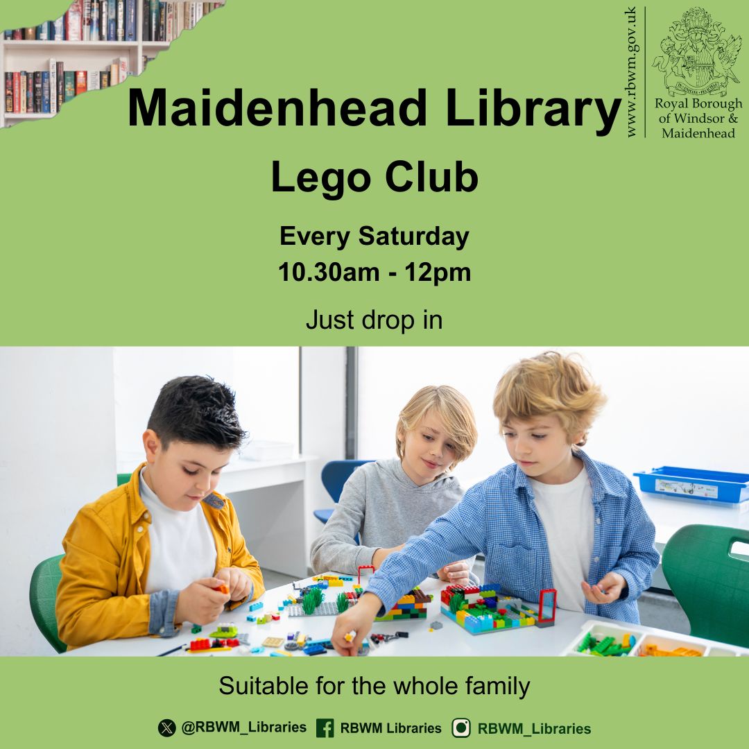 Let your imagination take shape at Maidenhead Library’s Drop-in LEGO Club! 
This fun and friendly club is a great way to develop problem-solving skills, meet new friends, and have a blast. All materials are provided, just bring your creativity!
Every Saturday 10.30am - 12pm
#lego