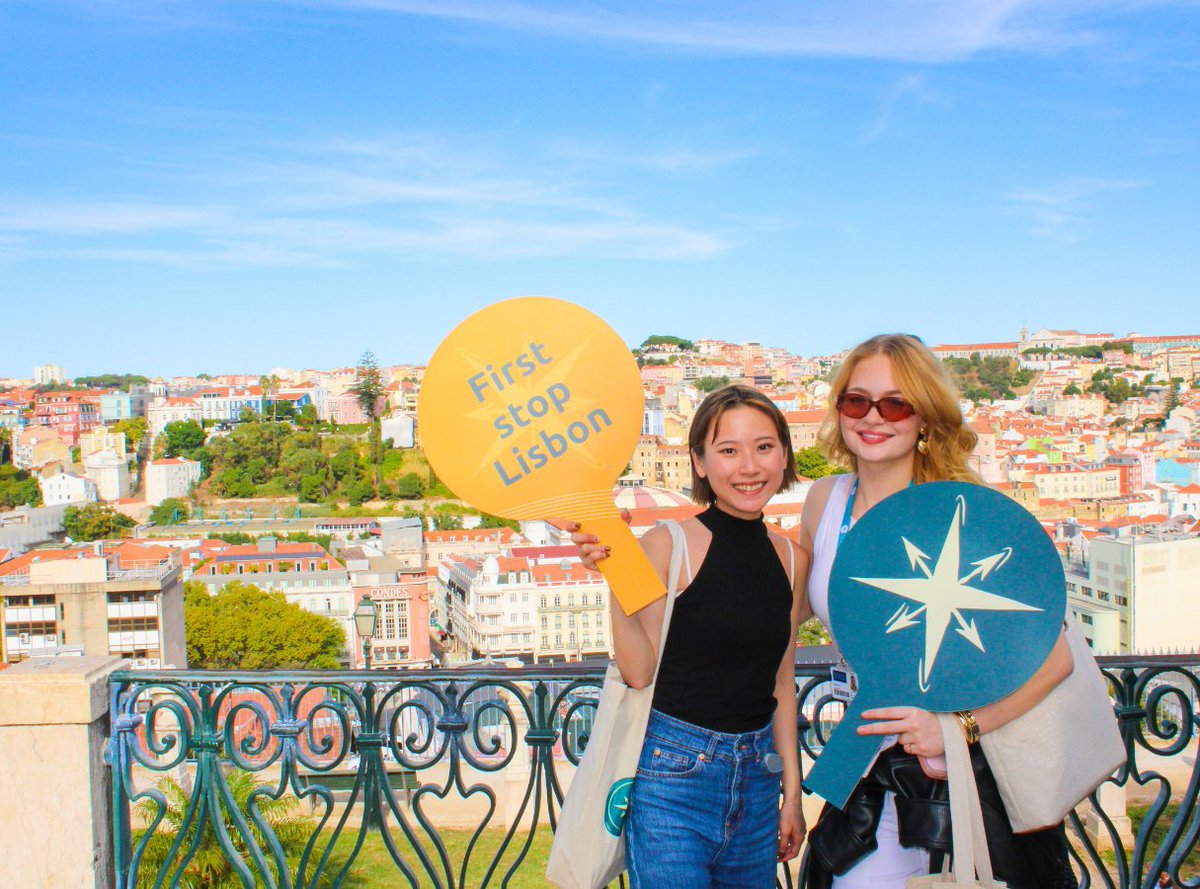 Magma_Erasmus's tweet photo. On induction day, our Lisbon colleagues led the new MAGMa Class of 2027, along with staff from Glasgow, Paris, and Rotterdam, on a walking tour through the heart of the city. 🇵🇹🌇🚋✨ https://t.co/ziza860gEw