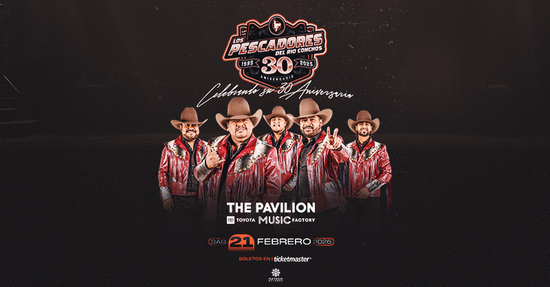 ¡Ya llegó la preventa! Consigue tus entradas YA para Los Pescadores Del Rio Conchos en The Pavilion at Toyota Music Factory el sábado 21 de febrero.

🎫 Boletos: bit.ly/4hSfv9G
✅ Usa el código NEWJAMS. 
La preventa termina hoy a las 10PM.