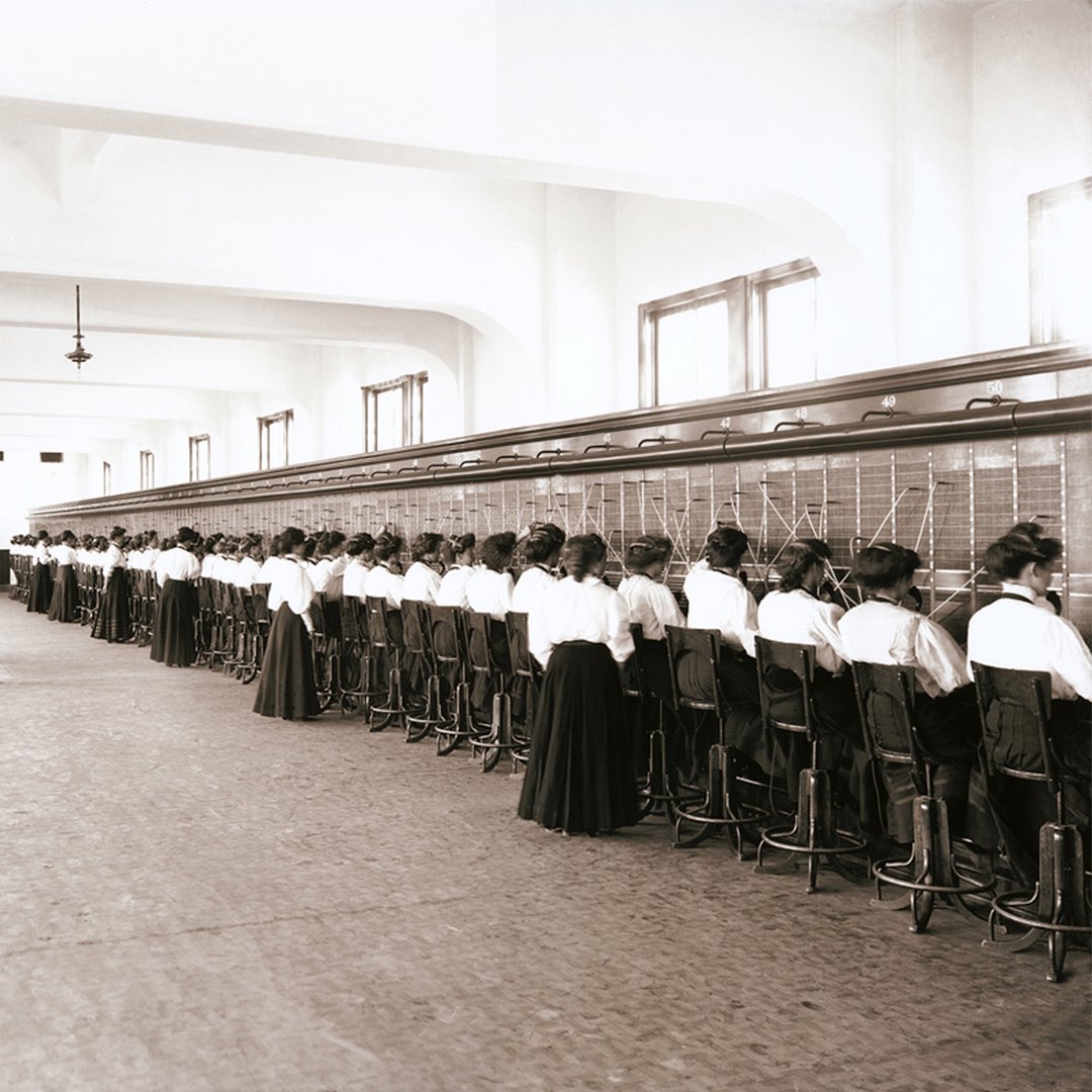 Why were telephone operators a completely female occupation?

In the 1870s the telephone was introduced to the world. 

In the early days of the telephone, every call had to go through an exchange, or switchboard. A person sat there and manually connected you to the person you