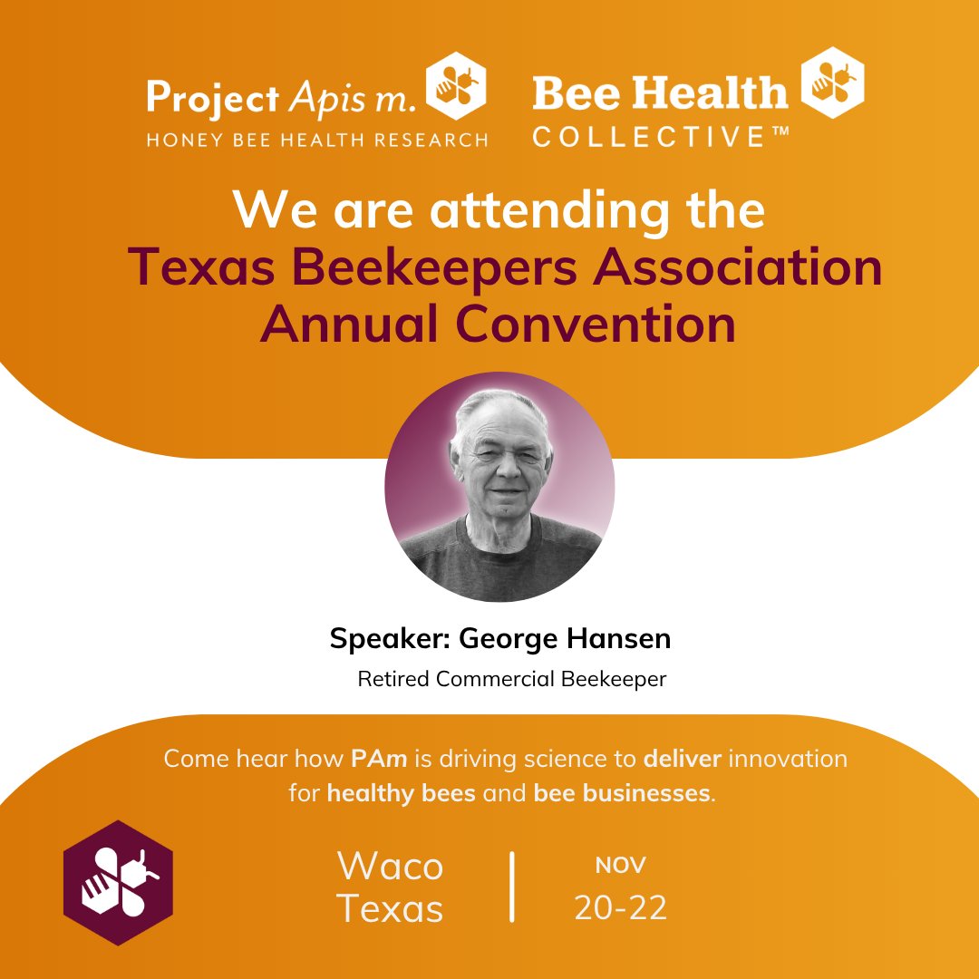 ProjectApism's tweet image. 📅 Nov 20–22, Waco, TX — Join PAm board member George Hansen at the TX Beekeepers Convention! Learn how PAm supports honey bee health through research &amp;amp; education.

🔗 texasbeekeepers.org/annual-convent…

#HoneyBeeHealth #Beekeepers #TBA2025