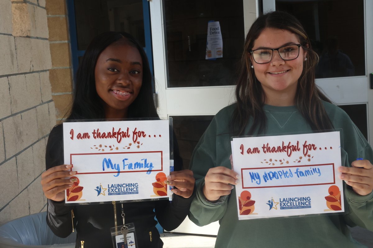 With the Thanksgiving holiday right around the corner, we asked students and staff to write down something they're thankful for!

#STPPSLaunchingExcellence