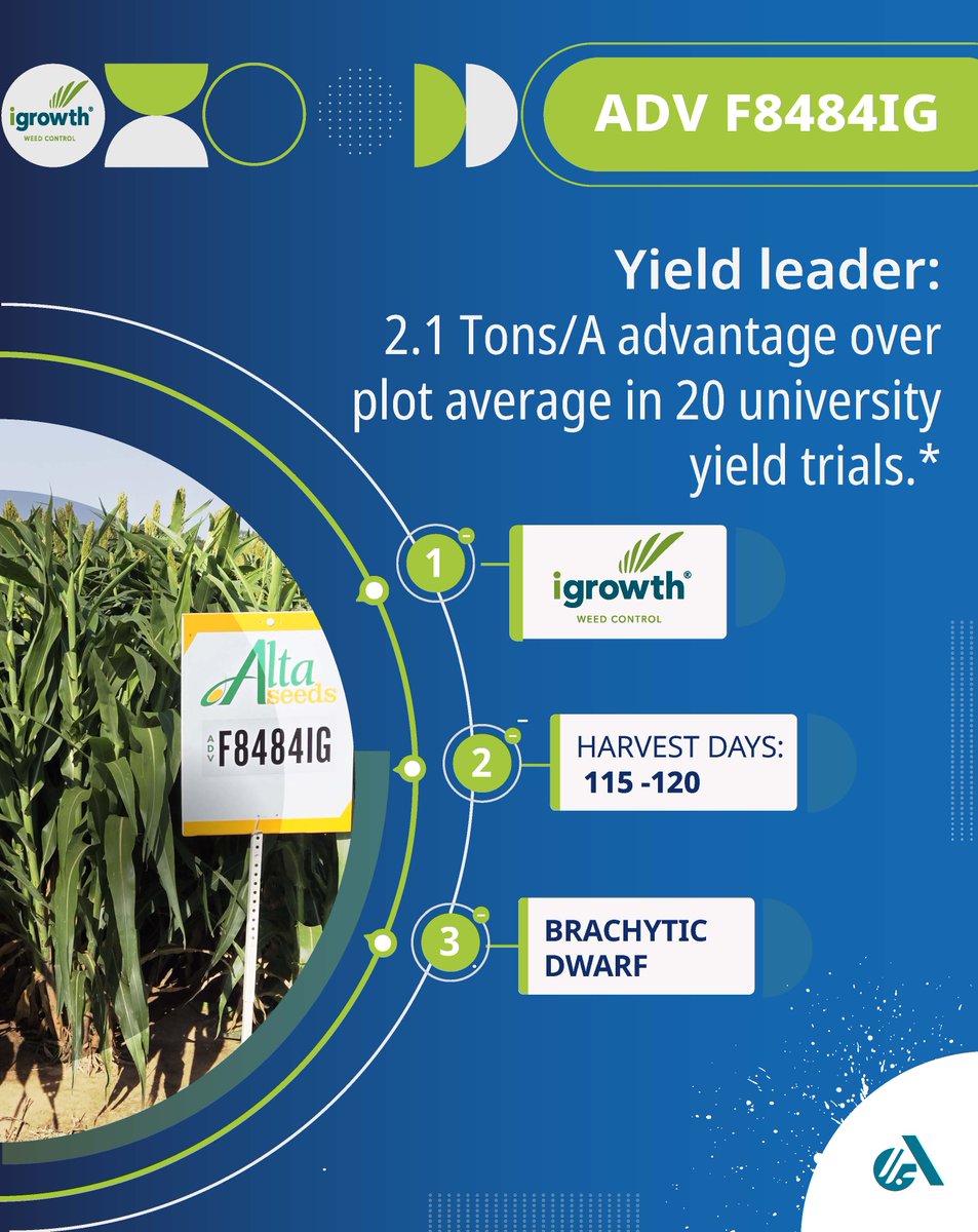 Grass weed control made flexible; ADV F8484IG with iGrowth supports clean, vigorous starts and strong harvest performance.