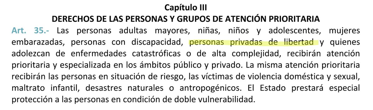 Que un preso tenga más derechos que una persona que no ha delinquido, por considerarse grupo de atención prioritaria, es una aberración jurídica que se debe corregir.

¡Se tenía que decir y se dijo!