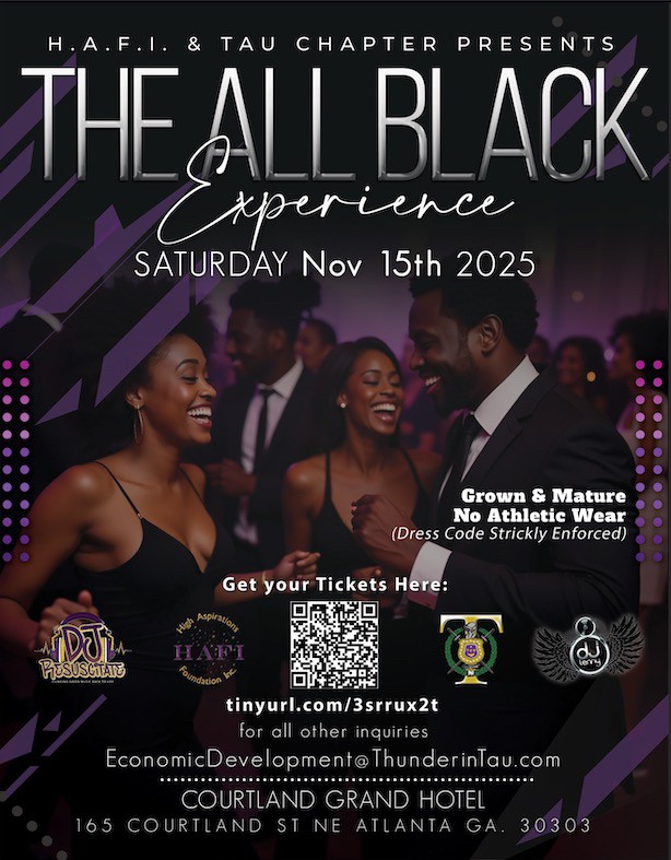 This Saturday!
The All Black Experience!
zeffy.com/en-US/ticketin…
#ExperienceTAU #AllBlack #Party #GoodVibes #GrownAndSexy #Ques #RQQ #OmegaPsiPhi #Bruhz #QuePsiPhi #ATL
