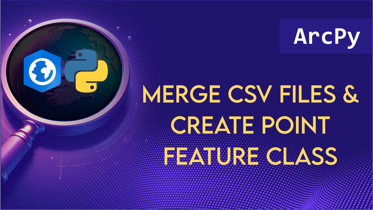 _geospatiality's tweet image. Merge multiple CSV files and create a point feature class in #ArcGISPro with #ArcPy

youtu.be/Up7eUtS9Y-8