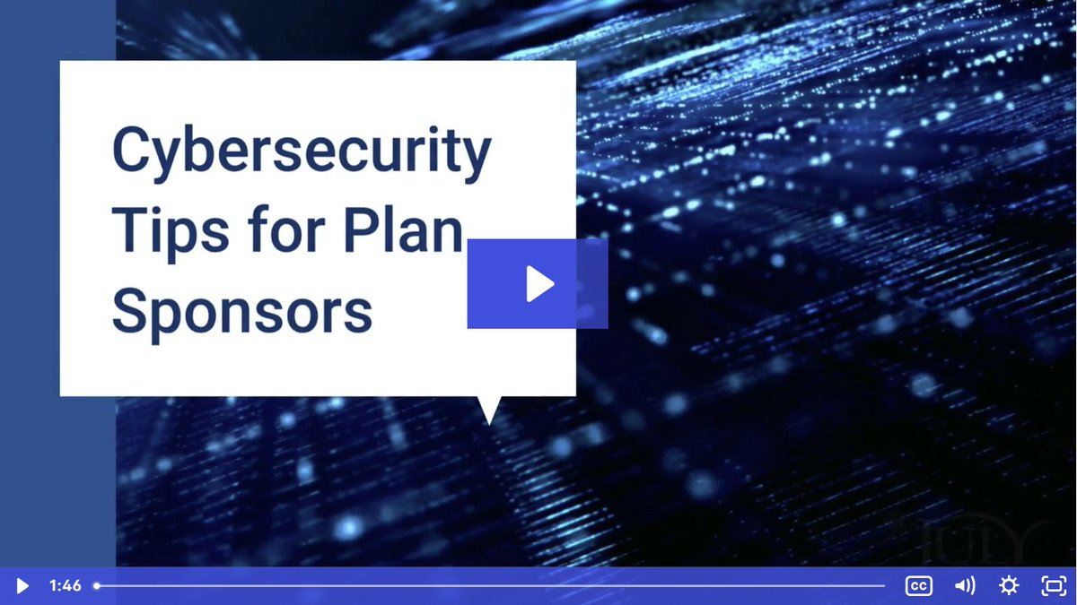 Cybersecurity isn’t just an IT issue, it’s a fiduciary responsibility. JULY’s video helps sponsors know where their responsibilities begin, what steps they can take to strengthen security, and how partnering with a trusted recordkeeper can reduce risk.
hubs.li/Q03ScDMd0
