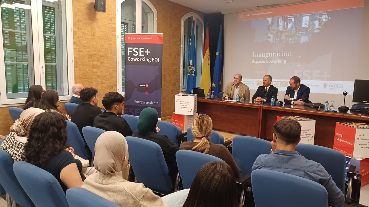 <a href="/quintoterelio/">Diego Crescente</a> <a href="/Ecmiro/">Emilio Cabanes</a> <a href="/mmarinmelilla/">Miguel Marín</a> <a href="/minturgob/">Ministerio de Industria y Turismo</a> 📢Además, esta tarde se ha inaugurado oficialmente la segunda Edición del Espacio Coworking Digital en la <a href="/UNEDMelilla/">UNED Melilla</a>, destinado a emprendedores innovadores del sector digital en #Melilla con proyectos en fase temprana.

#FSEInvierteEnTuFuturo
#EuropaSeSiente
