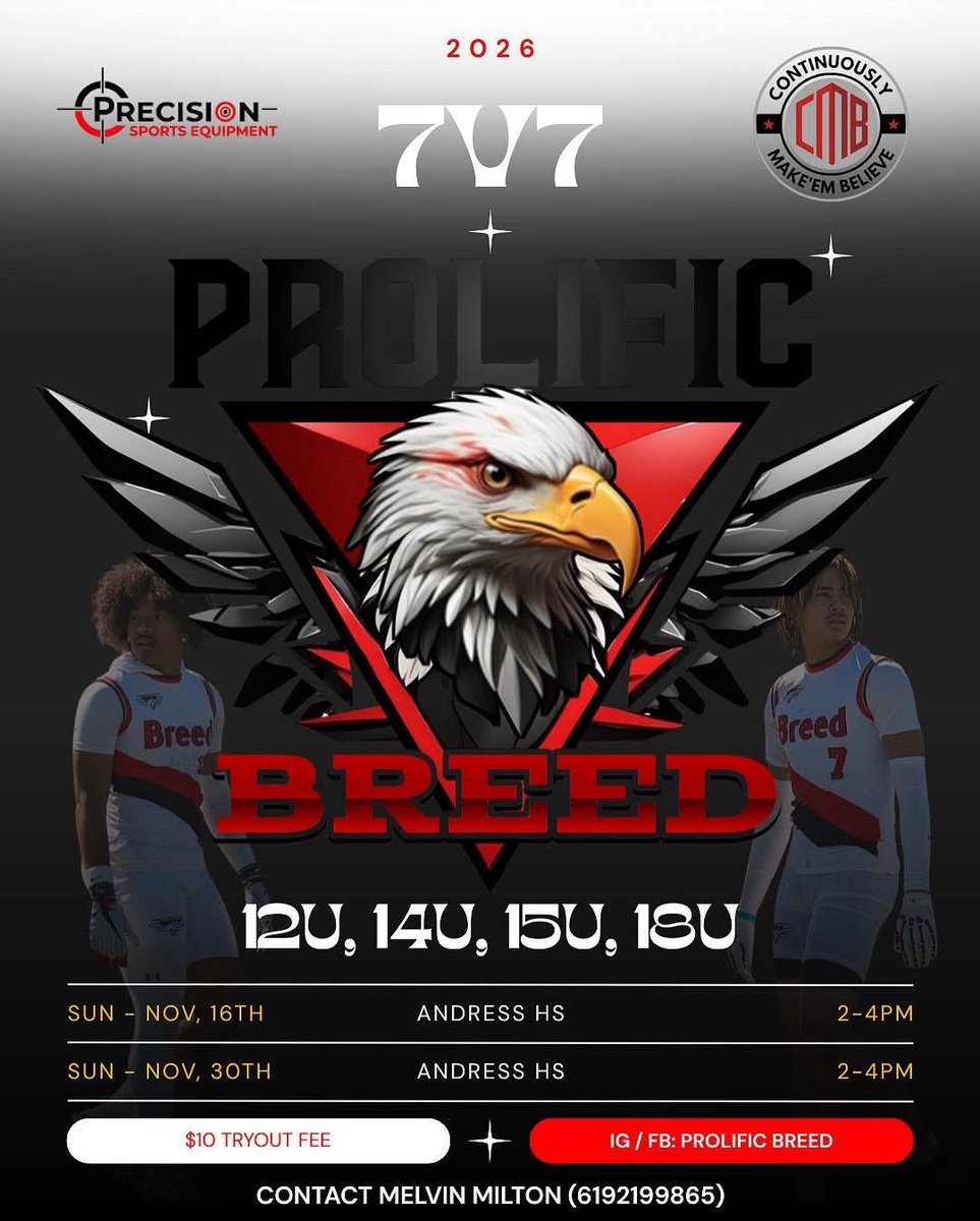 Upcoming tryouts‼️ 

<a href="/JamariMilton27/">Jamari Milton</a> <a href="/SkyBnation/">SKYB</a> <a href="/AavantClayton28/">Aavant Clayton</a> <a href="/CoachBreedMM/">Melvin Milton</a>