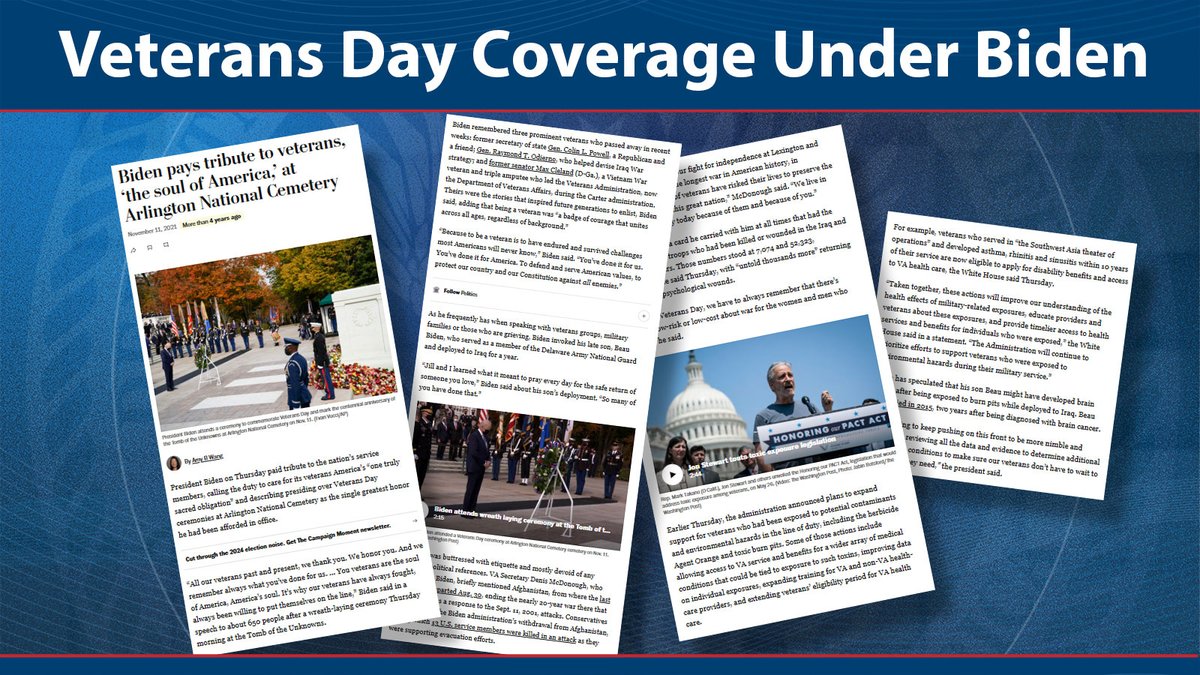SecVetAffairs's tweet image. How fake news media outlets like @washingtonpost mislead the public: WaPo Veterans Day coverage under Biden: An 800-word love-letter to the Biden Administration. WaPo Veterans Day coverage under Trump: 124 words about “events around the nation.”