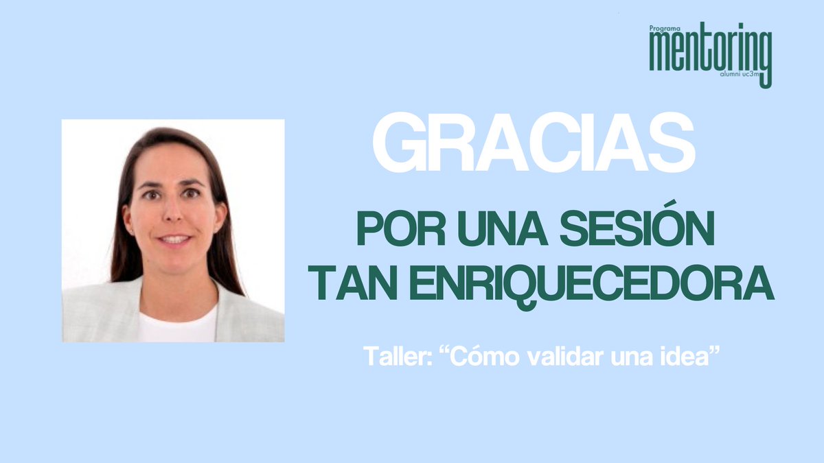 alumniUC3M's tweet image. ¡Gran impulso para emprender nos dejó la sesión de ayer en Aula Mentoring! ✨Gracias a Laura Saavedra por las claves y consejos para validar una idea antes de emprender. ✨ Un privilegio contar con su experiencia.
Y gracias también a todos los asistentes.💛