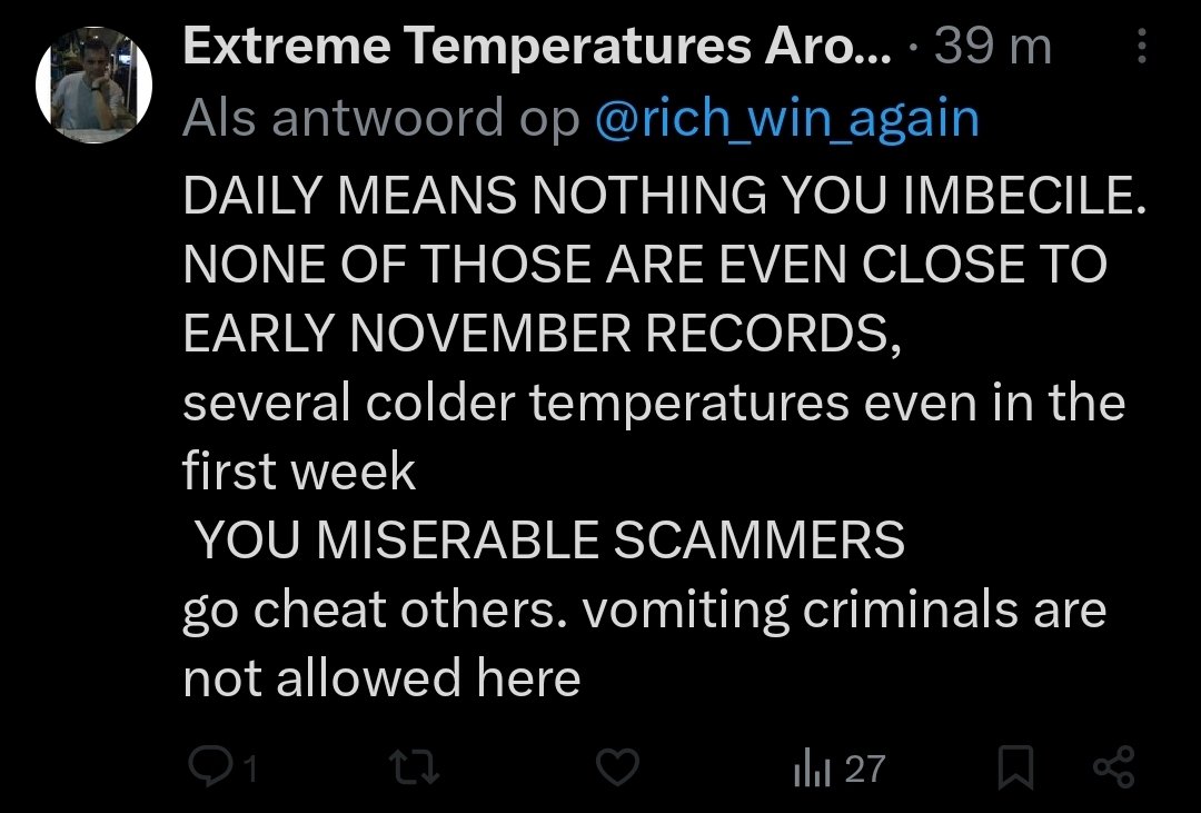 Blocking me because I say that this conversation is pointless is very low man. I think you need to do something about your anger management cause this ain't scientific communication and this isn't the first time.

Have fun checking all Dutch records in the future yourself 🫡