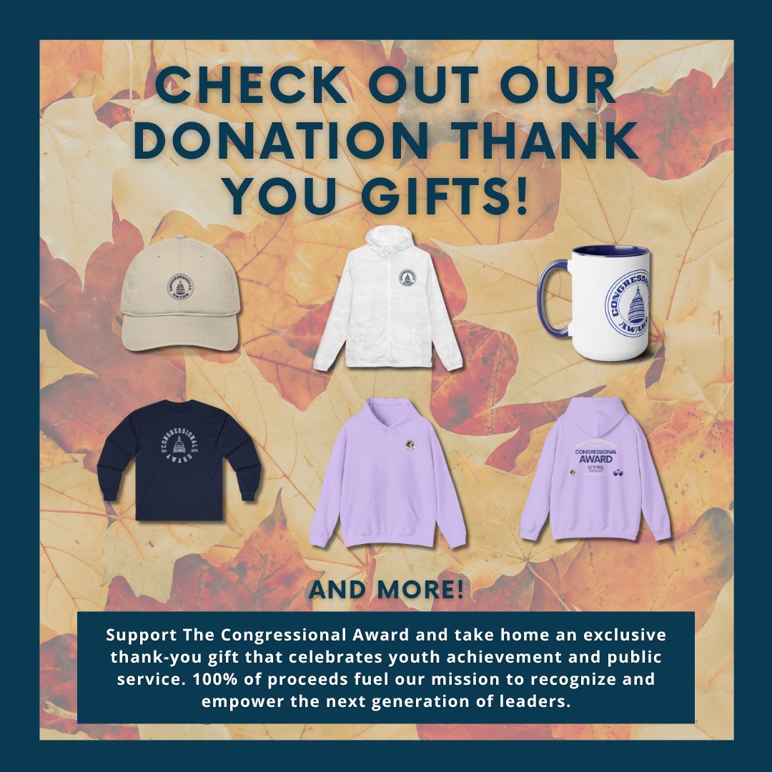 🎁 Giving Tuesday is Dec 2! Support @TheAward by donating through our Thank You Gift Exchange. Every gift fuels the only youth development program of Congress.

All donors entered to win our $250+ Grand Prize Bundle!

👉congressionalaward.org/donation-thank…

#GivingTuesday #GiftWithImpact