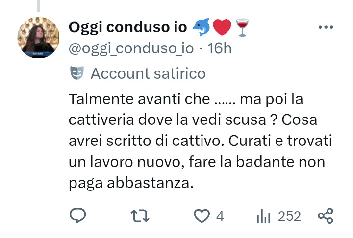 Taigeta1's tweet photo. @oggi_conduso_io @dorymis72 Bè che rida tu, che nn comprendi nemmeno il significato di ciò che scrivi, è irrilevante. Dai velatamente dell' infedele a Helena e del cornuto a J e sostieni che nn sia una cattiveria... 🤷🏼‍♀️ https://t.co/yxQyzRyxbQ