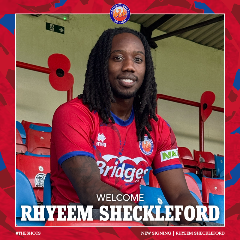OfficialShots's tweet photo. ✍️ Aldershot Town FC is delighted to announce the signing of Full-Back Rhyeem Sheckleford.

Welcome to The Shots Rhyeem!