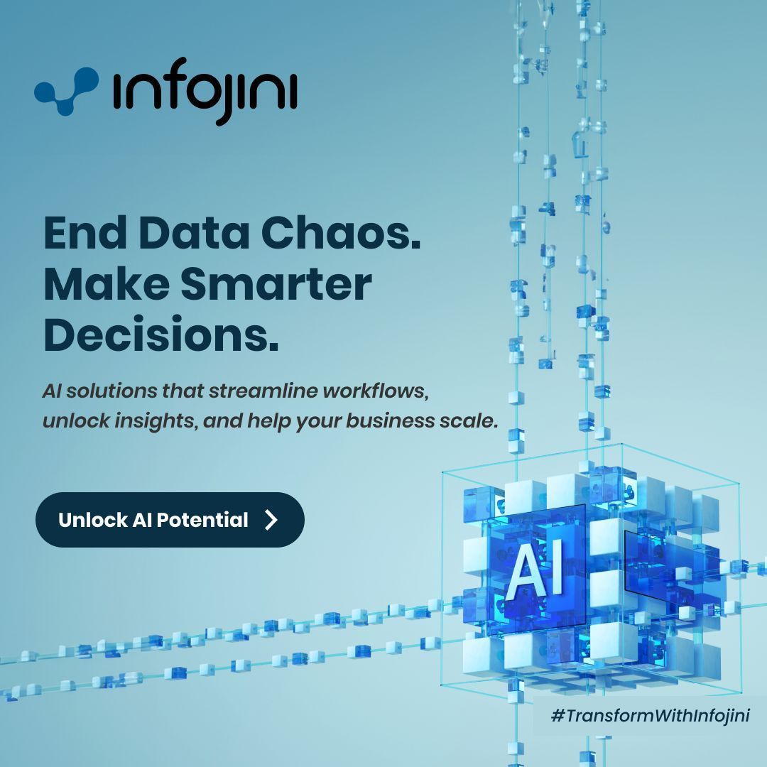 infojini_inc's tweet image. Our team builds intelligent AI solutions that streamline workflows, generate actionable insights, and help your business scale efficiently.

Link - lp.infojiniconsulting.com/ai-development… 

#AIDevelopment #DigitalTransformation  #infojini #IntelligentAutomation  #TransformWithInfojini