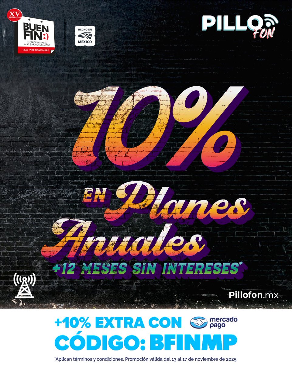 Así es, crack…😅
10% de descuento en planes y hasta 12 meses sin intereses, porque nos gusta consentirte 🙌

#PilloFon #PuroPinchePilloFon #LuisitoComunica #BuenFin #Ofertas